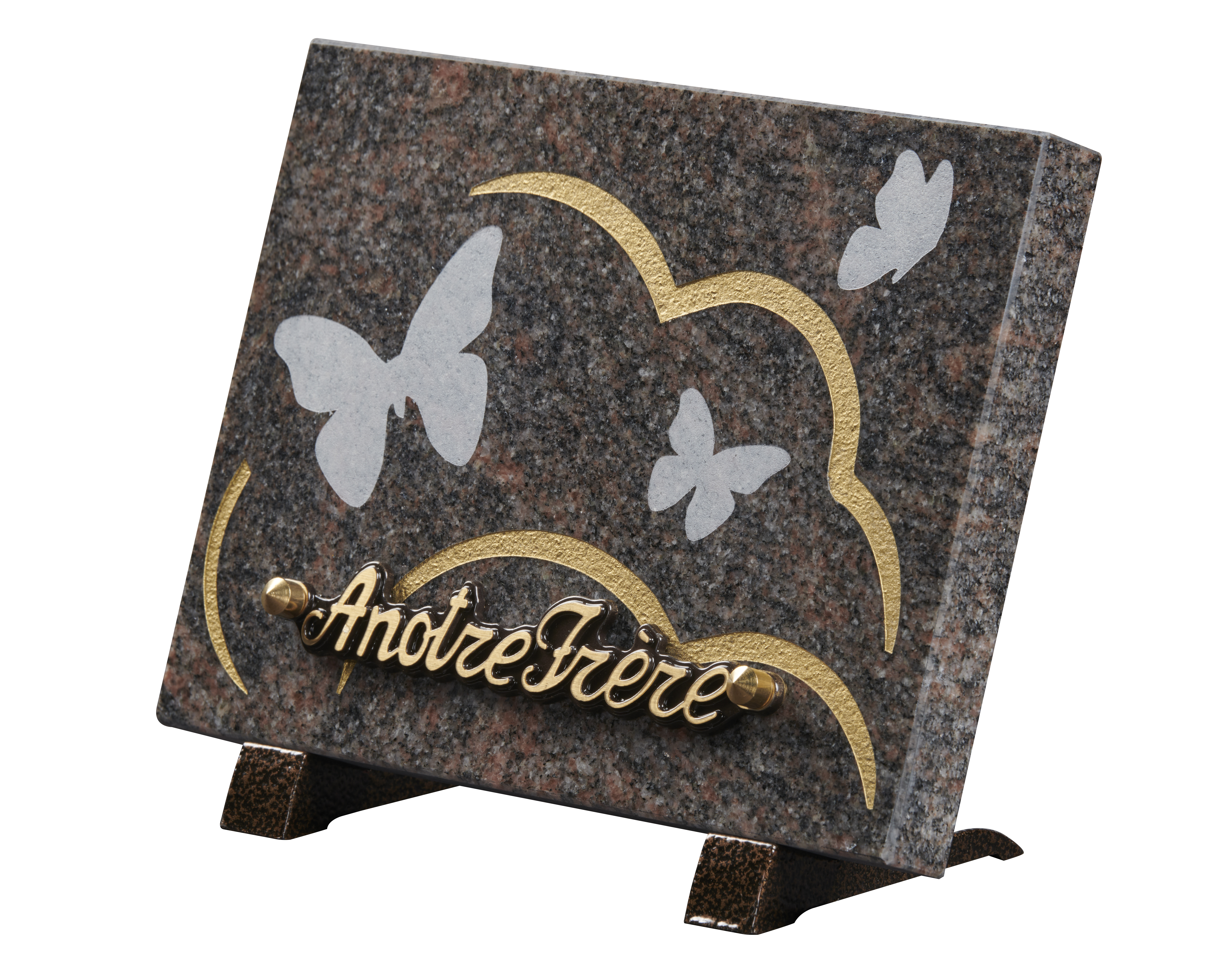 Image de plaque Plaque granit 15x20cm -Gravure papillons