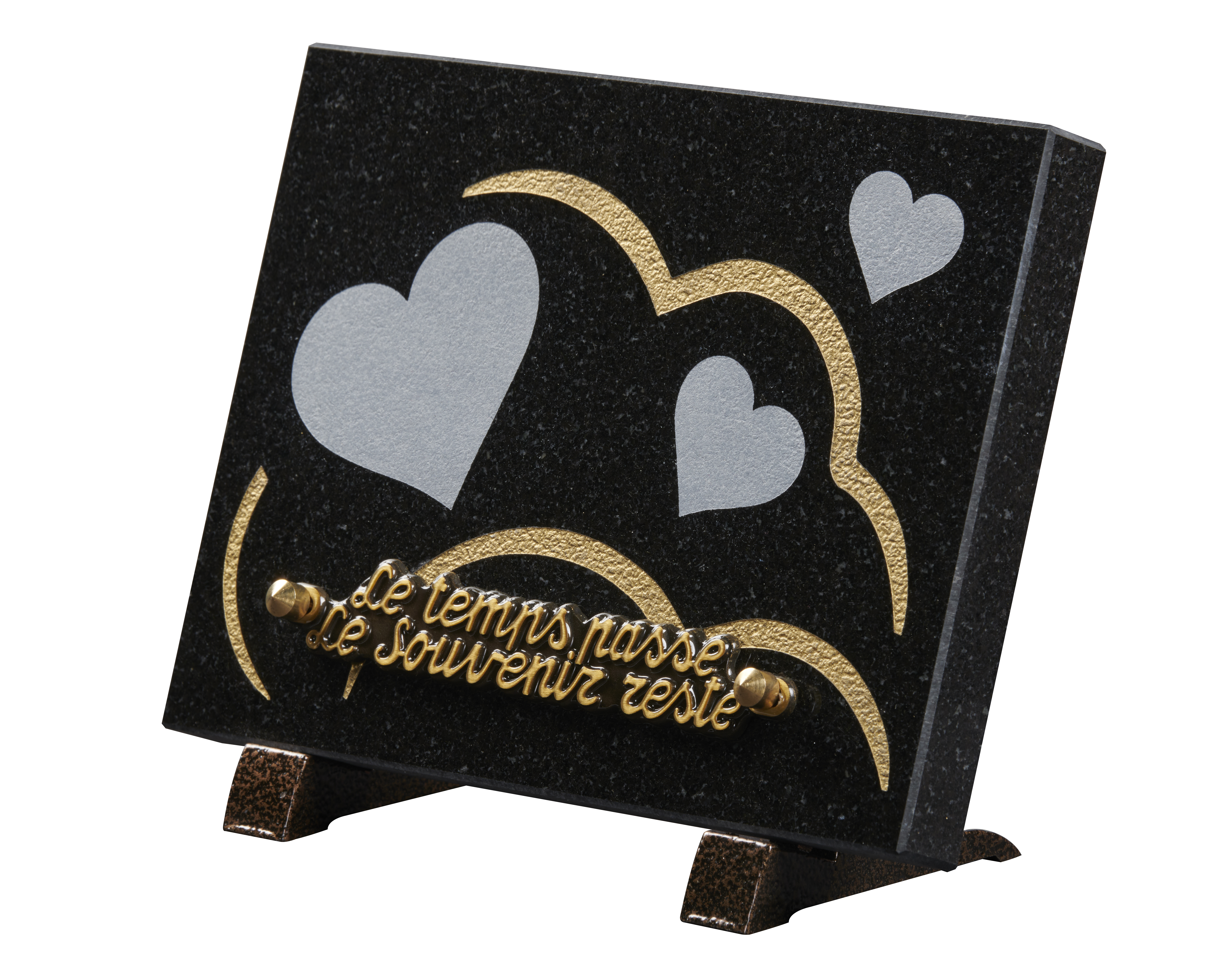 Image de plaque Plaque granit 15x20cm - Gravure coeurs
