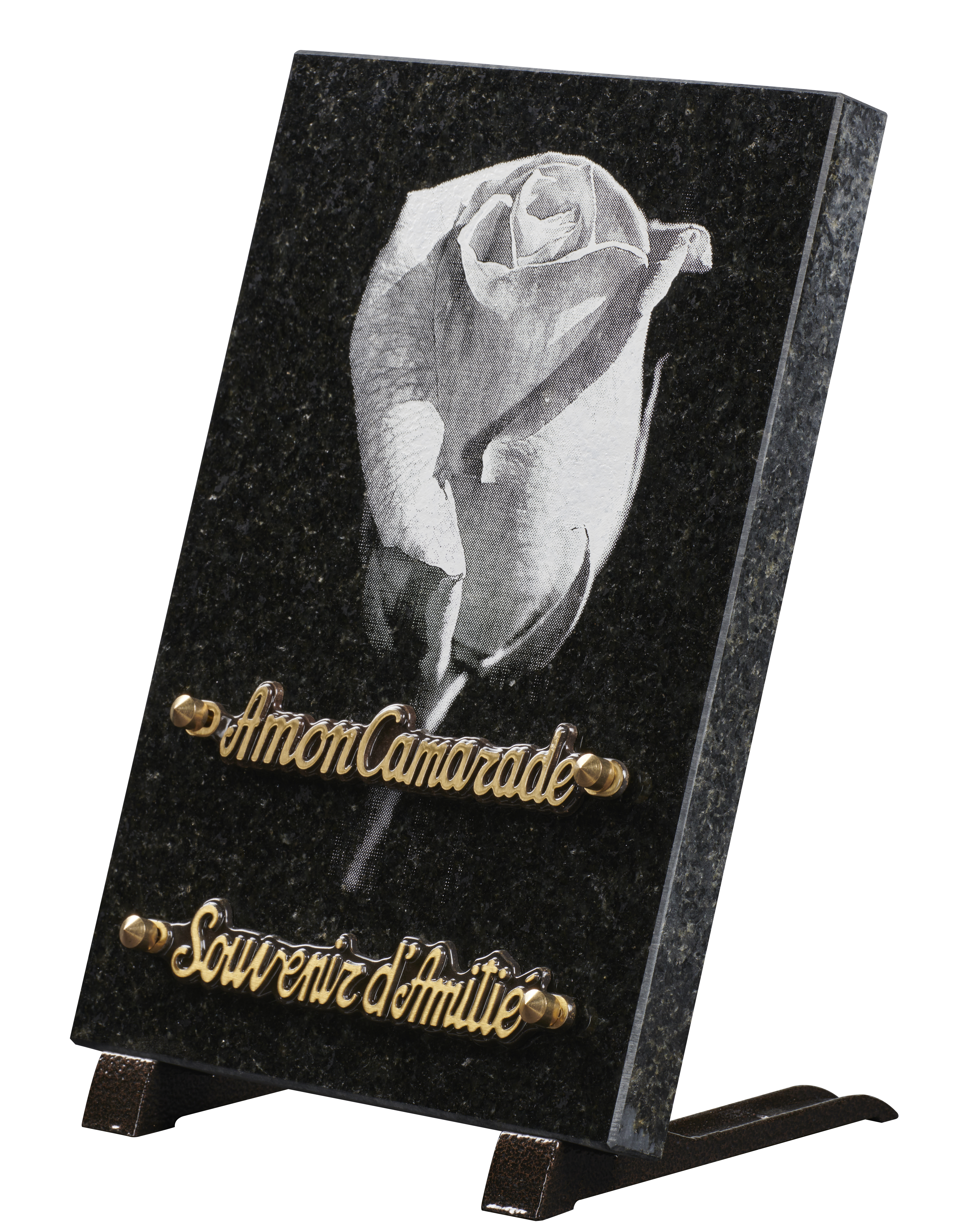 Image de plaque Plaque granit 18x25 cm - Gravure rose