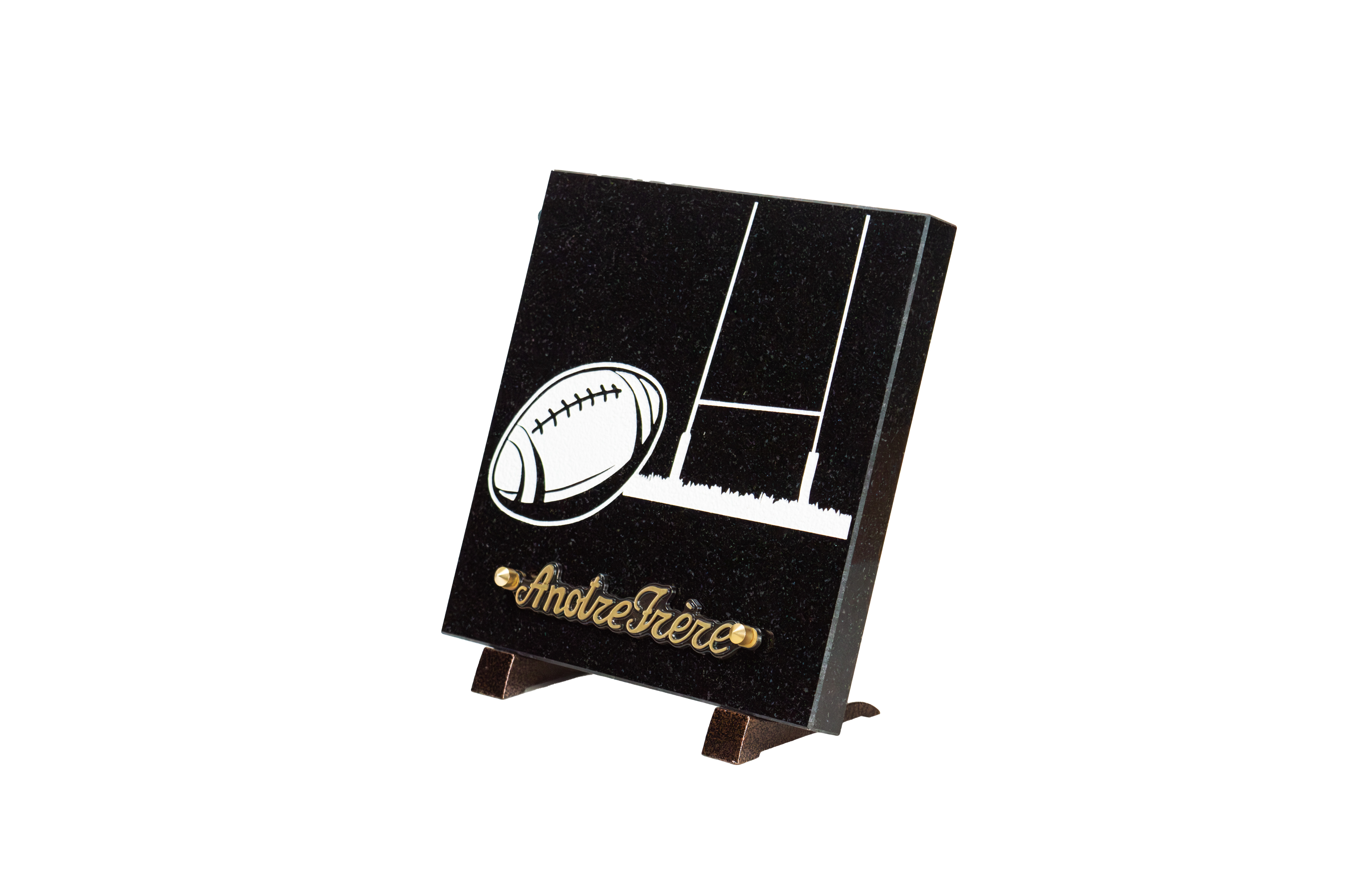 Image de plaque Plaque granit 20x20cm - Gravure Rugby