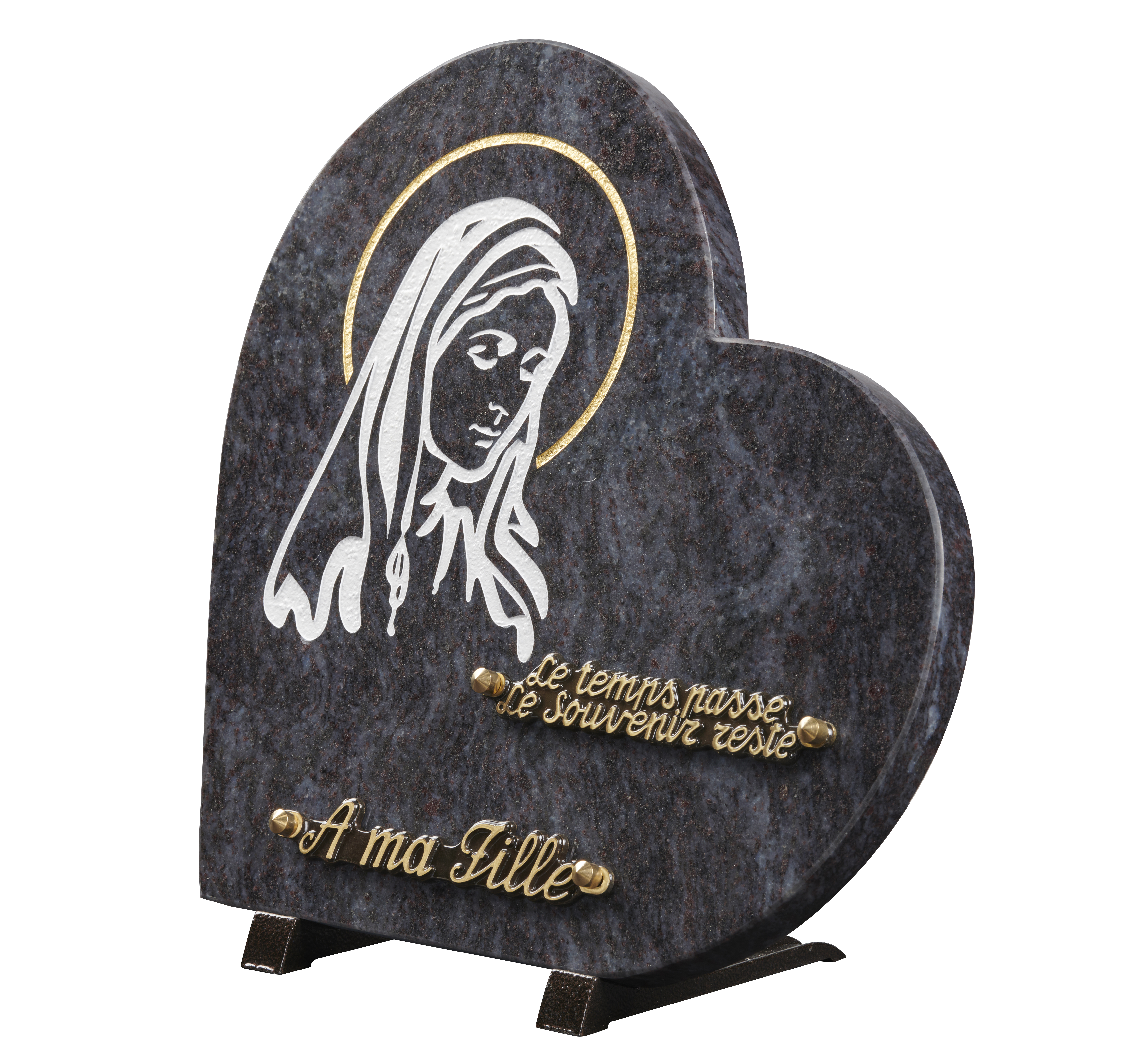 Image de plaque Plaque granit coeur 30x30cm - Gravure vierge