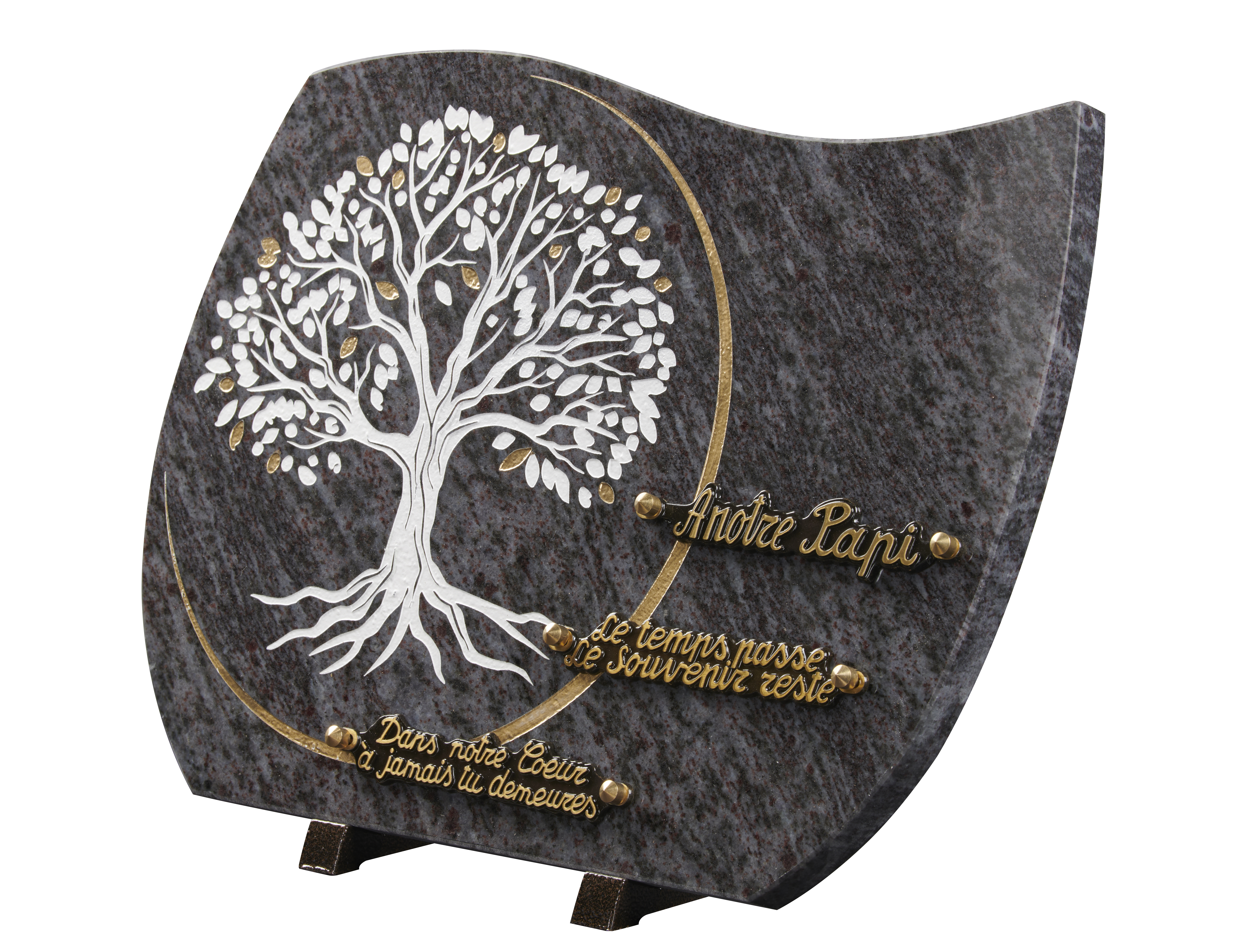 Image de plaque Plaque granit forme 30x40cm - Gravure arbre