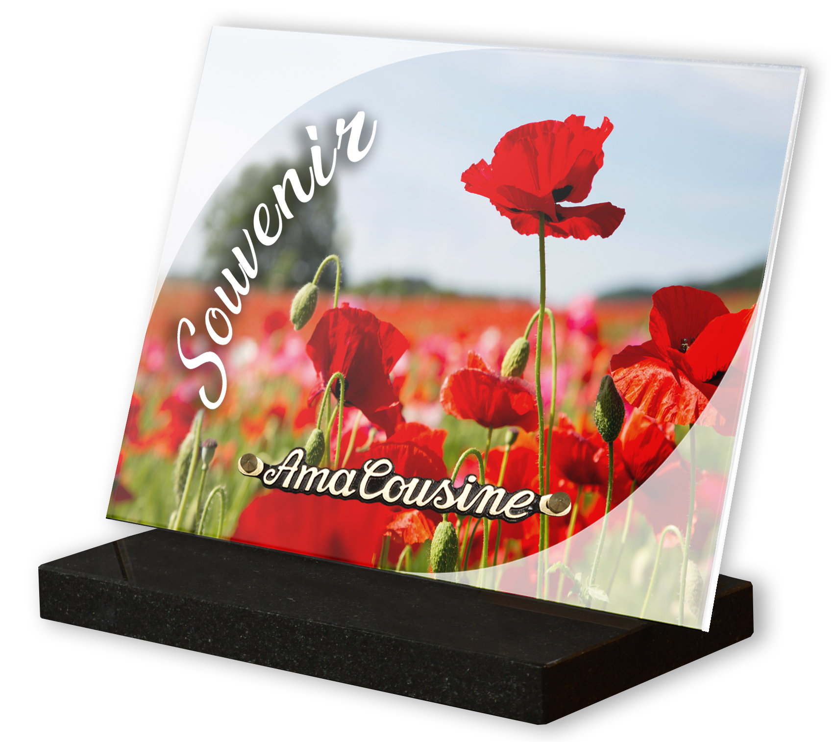 Image de plaque Plaque altu 18x25 cm - Gravure coquelicot