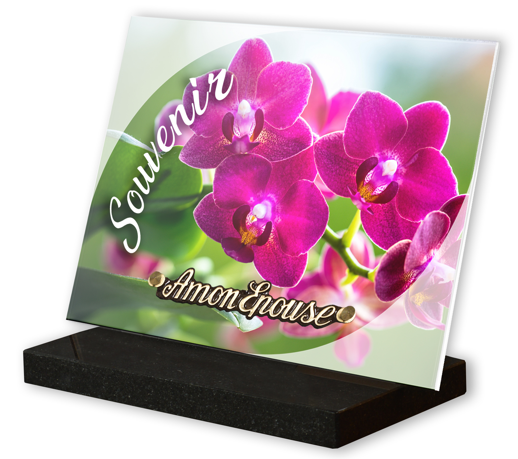 Image de plaque Plaque altu 18x25 cm - Gravure orchidée