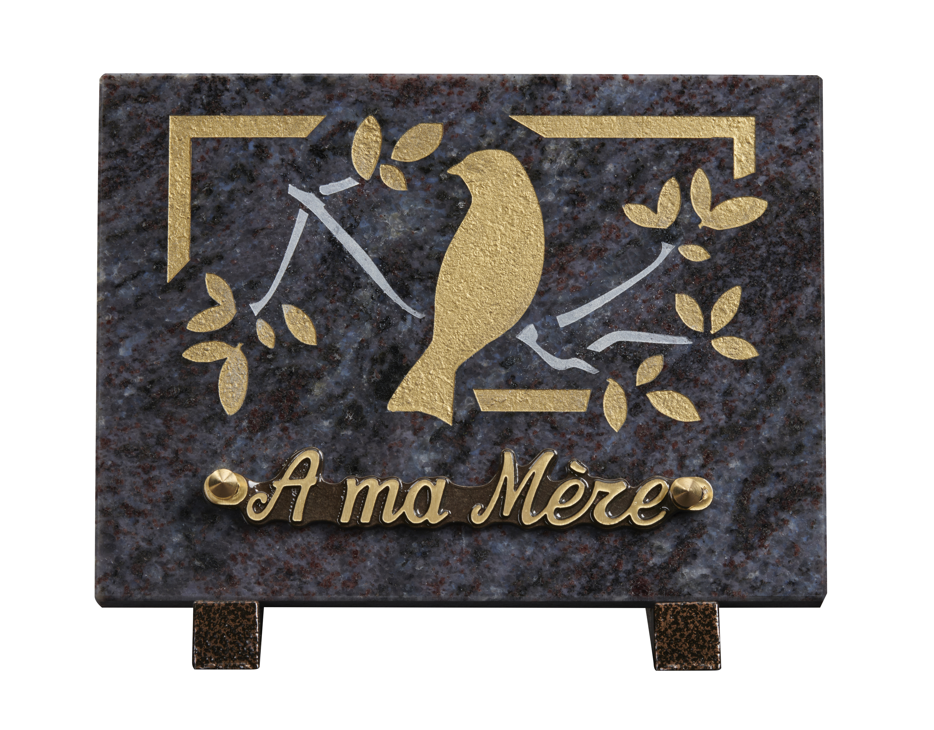 Image de plaque Plaque granit 15x20cm - Gravure oiseau