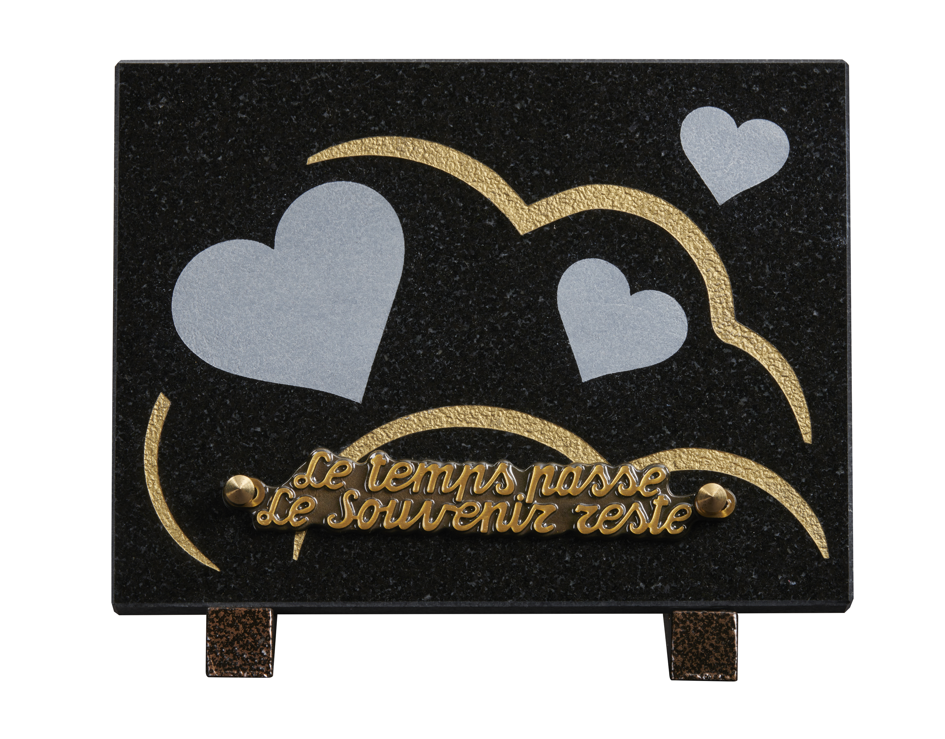 Image de plaque Plaque granit 15x20cm - Gravure coeurs