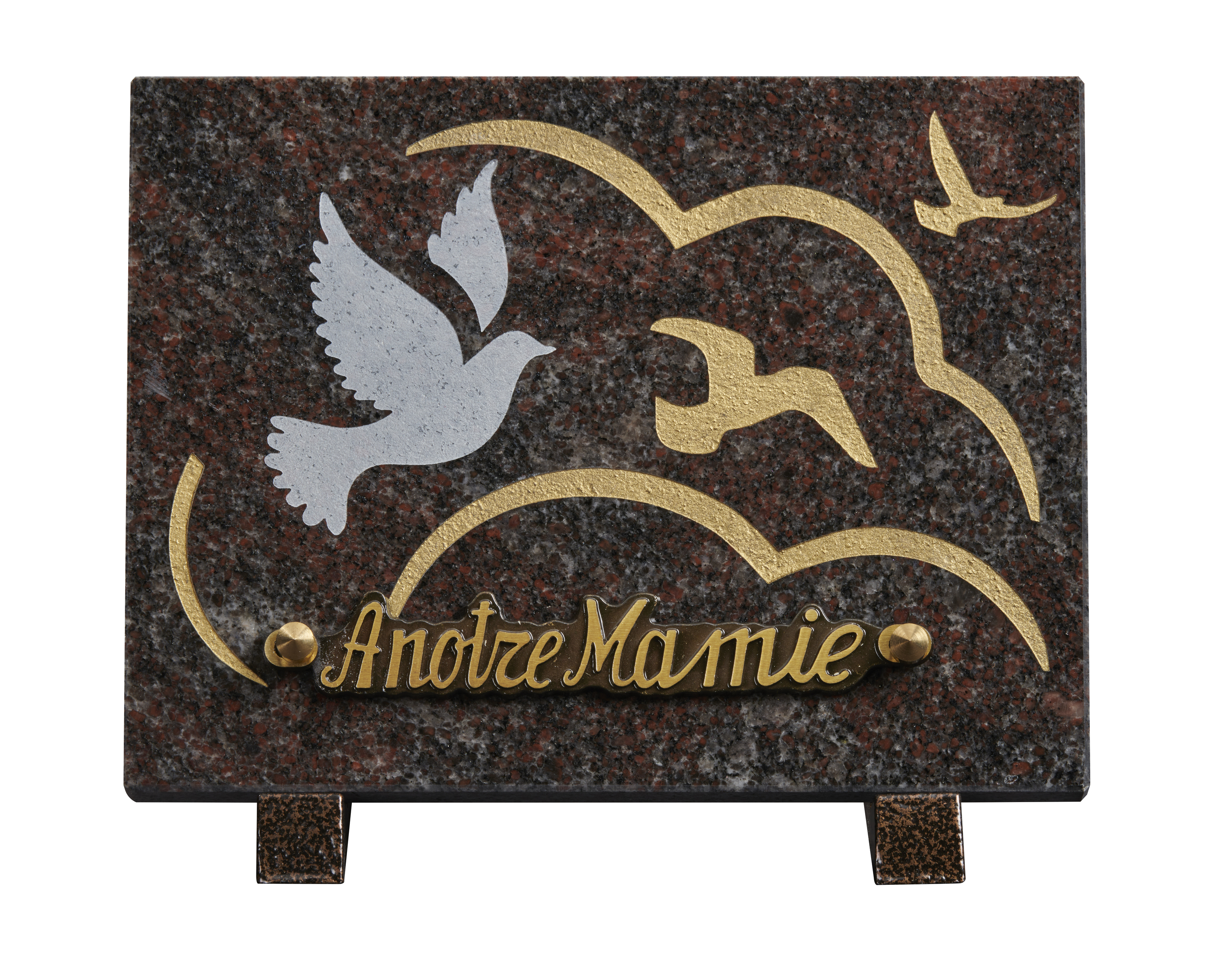 Image de plaque Plaque granit 15x20cm - Gravure colombes