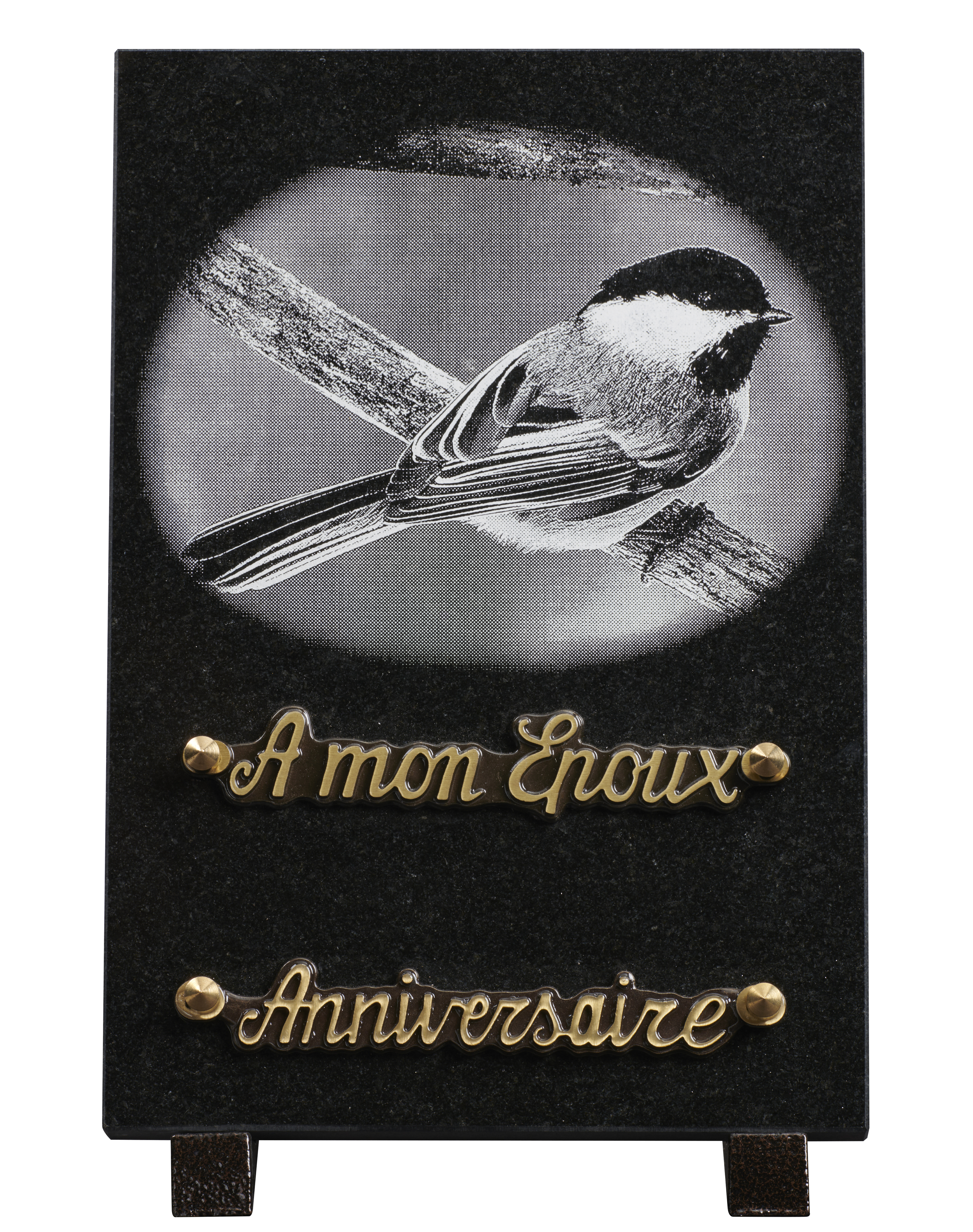Image de plaque Plaque granit 18x25 cm - Gravure oiseau