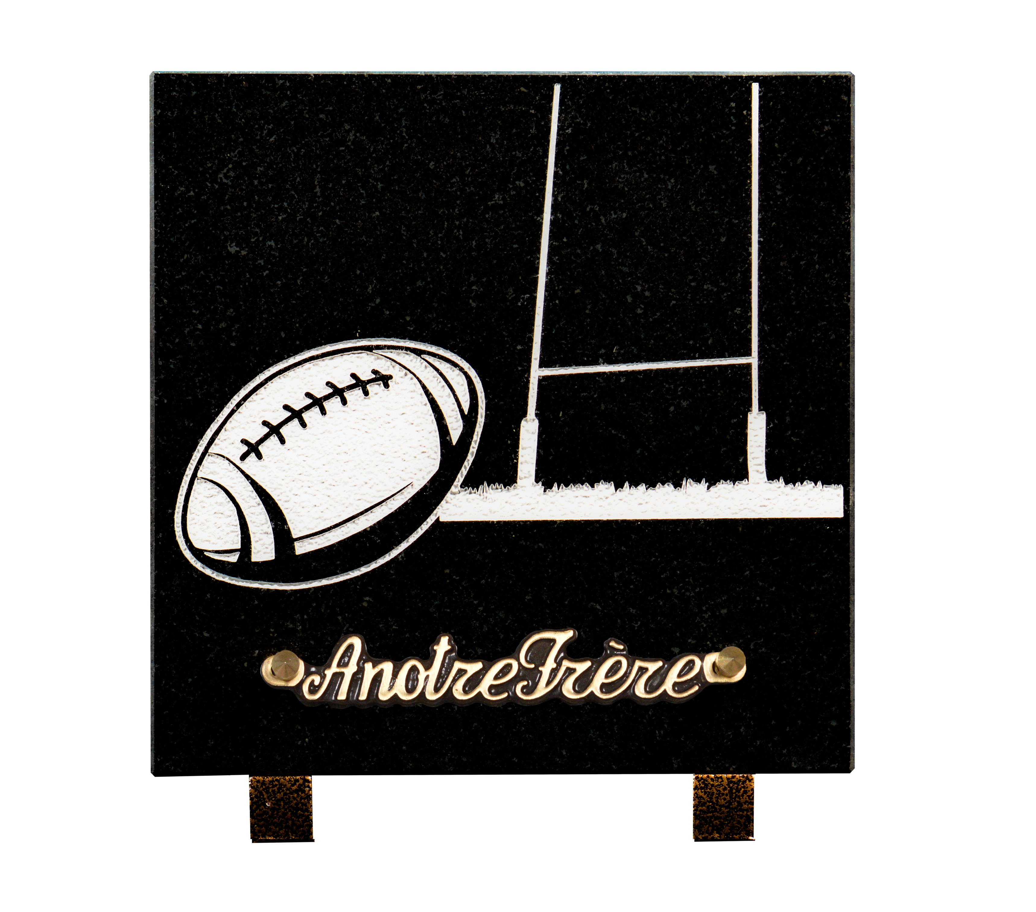 Image de plaque Plaque granit 20x20cm - Gravure Rugby