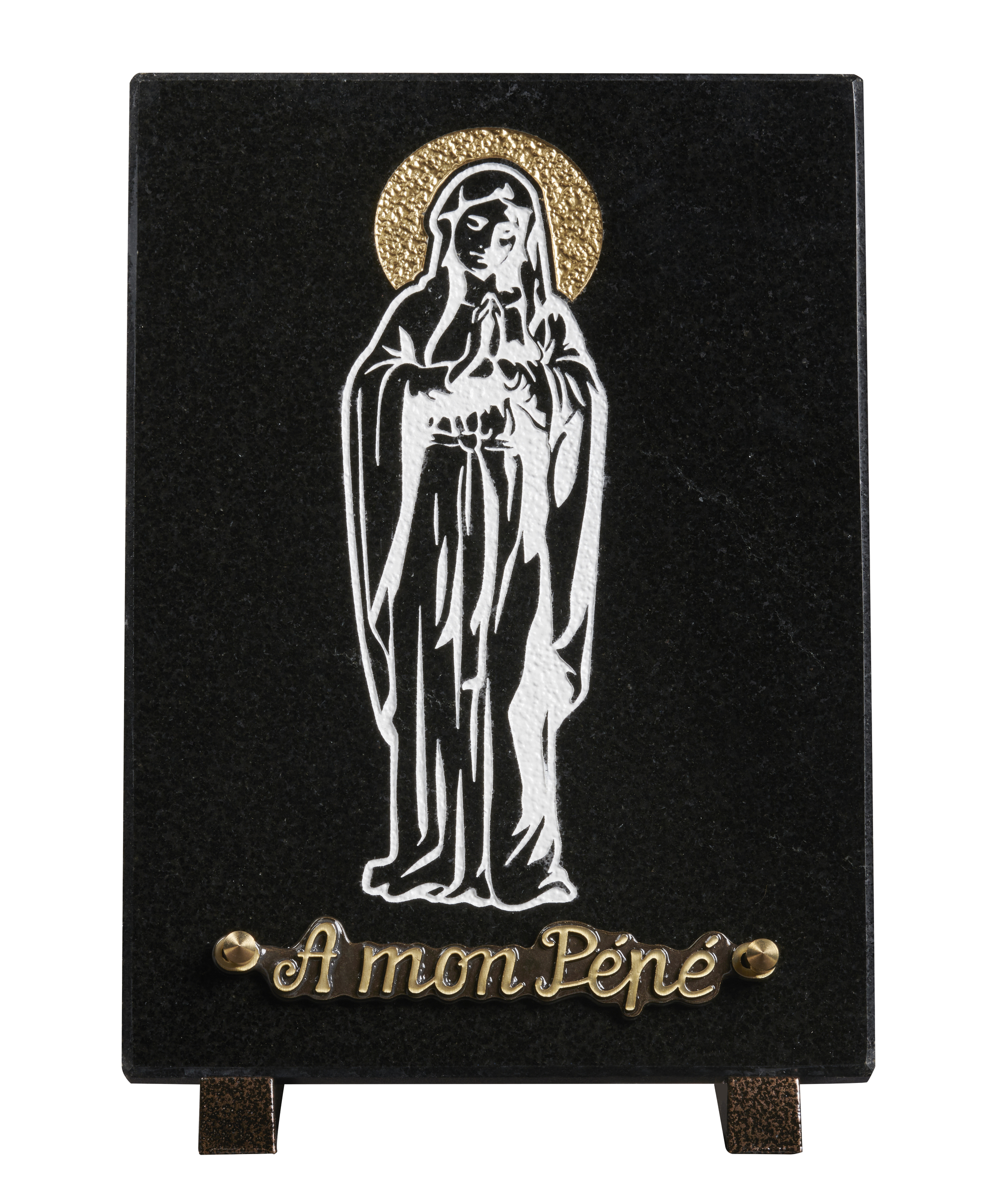 Image de plaque Plaque granit 20x30cm - Gravure vierge blanc et OR 