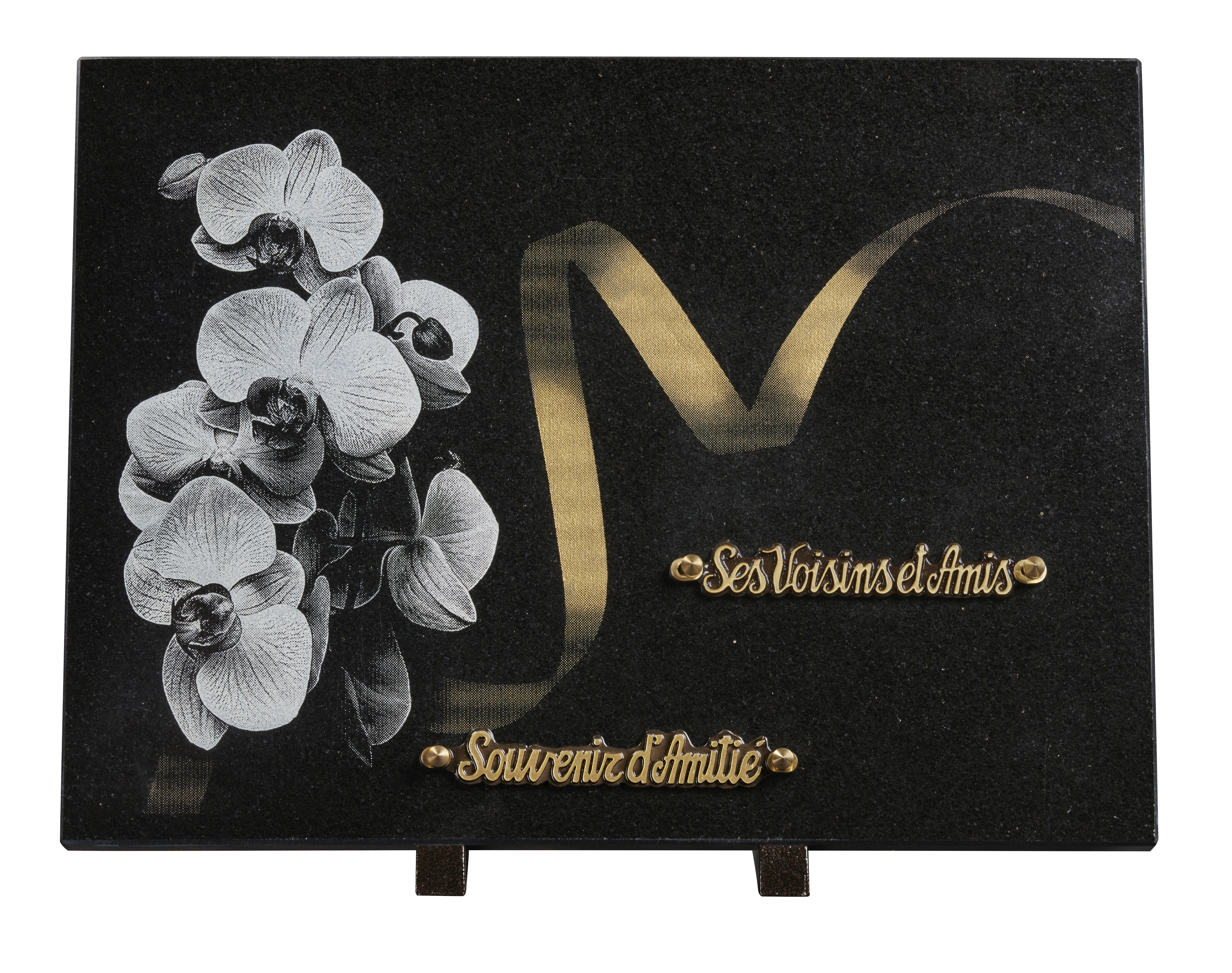 Image de plaque Plaque granit 25x35cm - Gravure orchidées