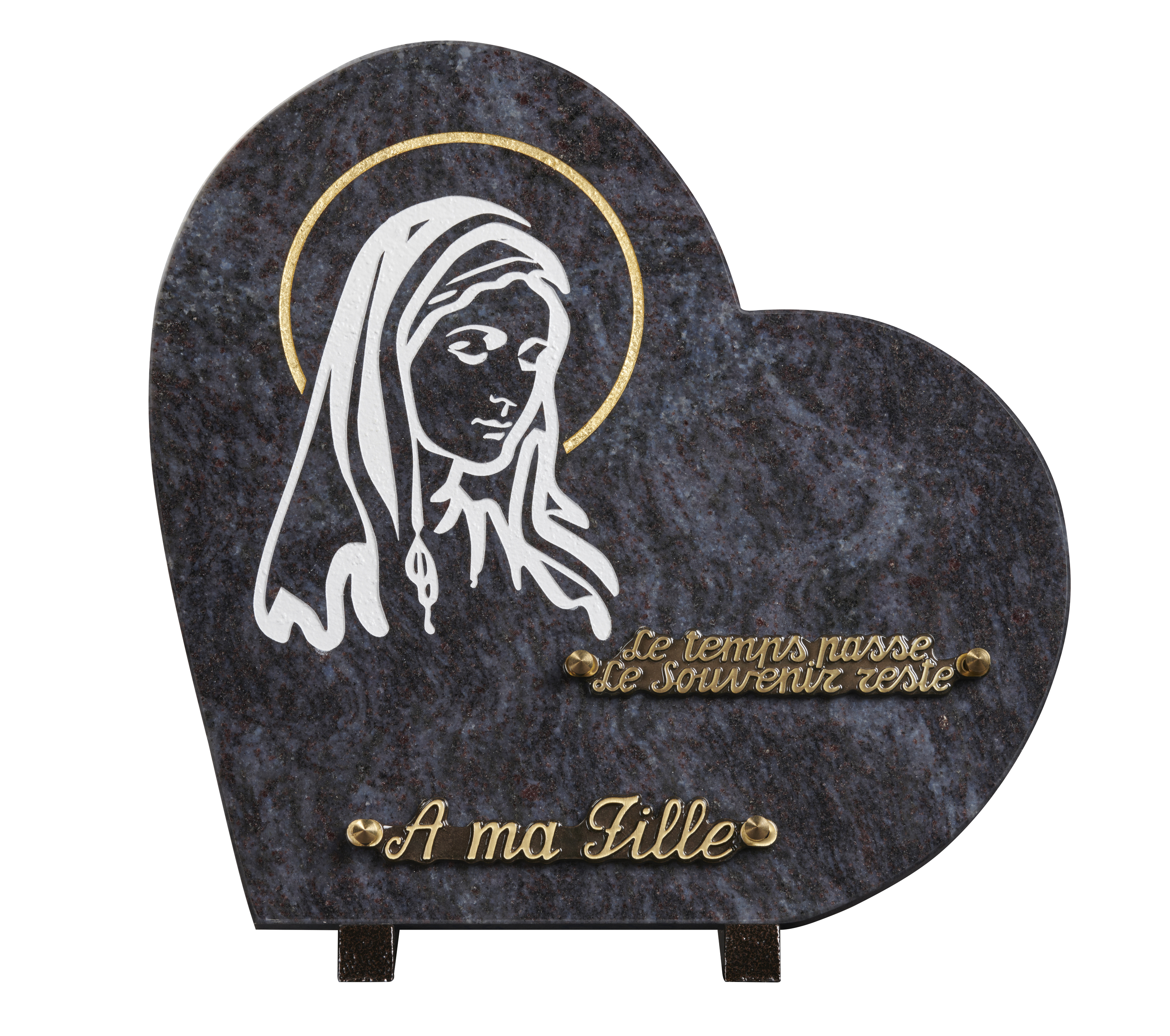 Image de plaque Plaque granit coeur 30x30cm - Gravure vierge