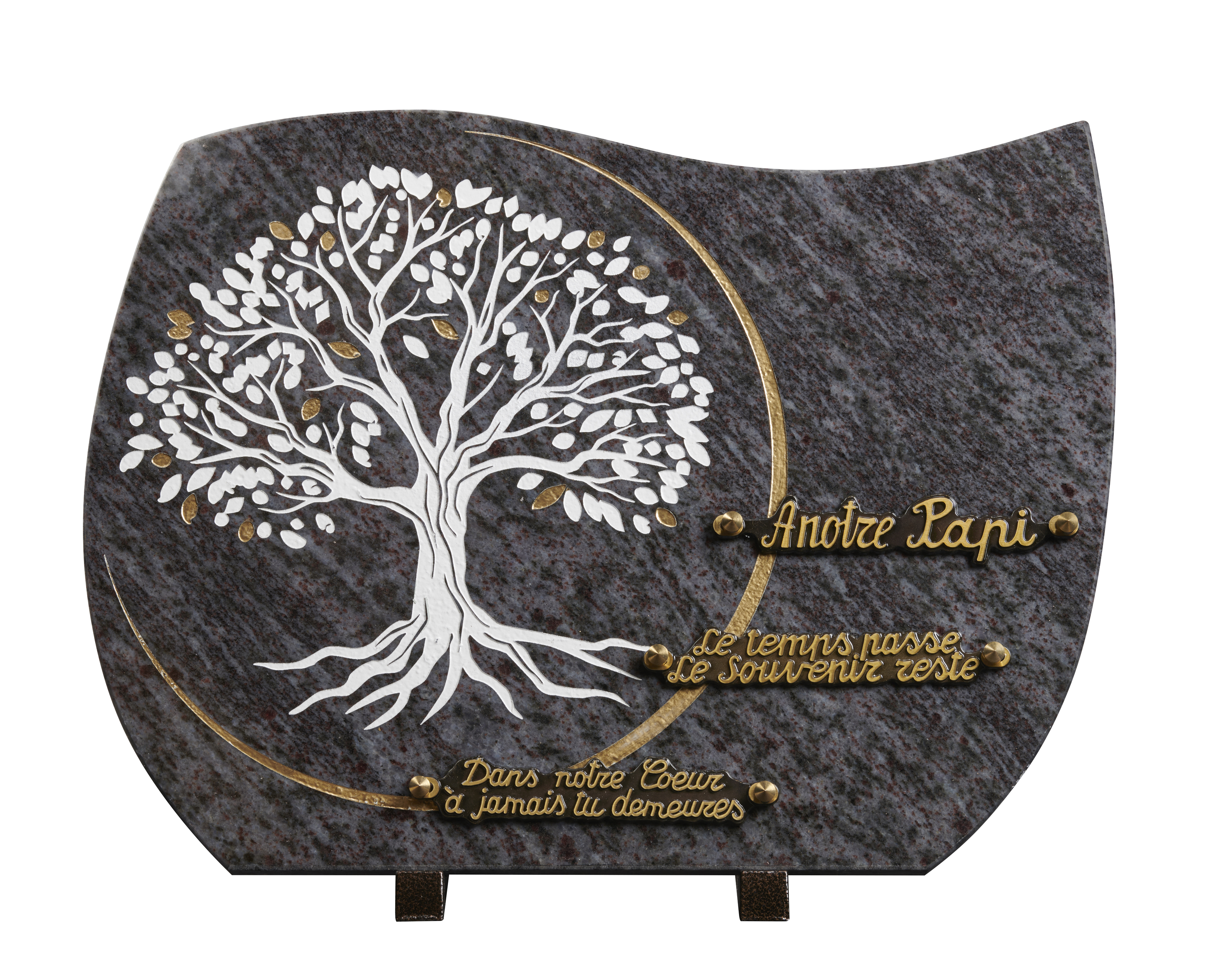 Image de plaque Plaque granit forme 30x40cm - Gravure arbre
