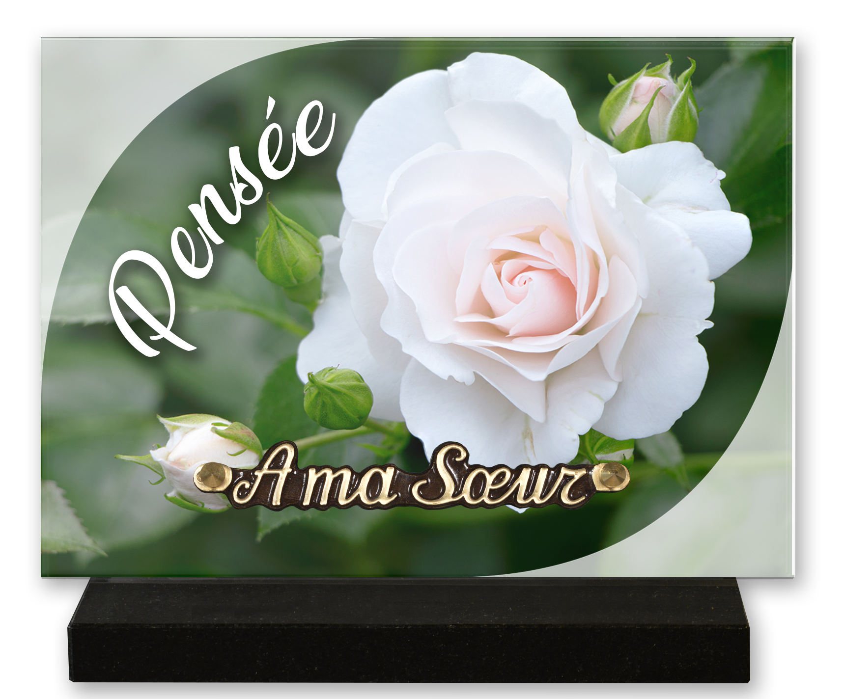 Image de plaque Plaque altu 18x25 cm - Gravure rose
