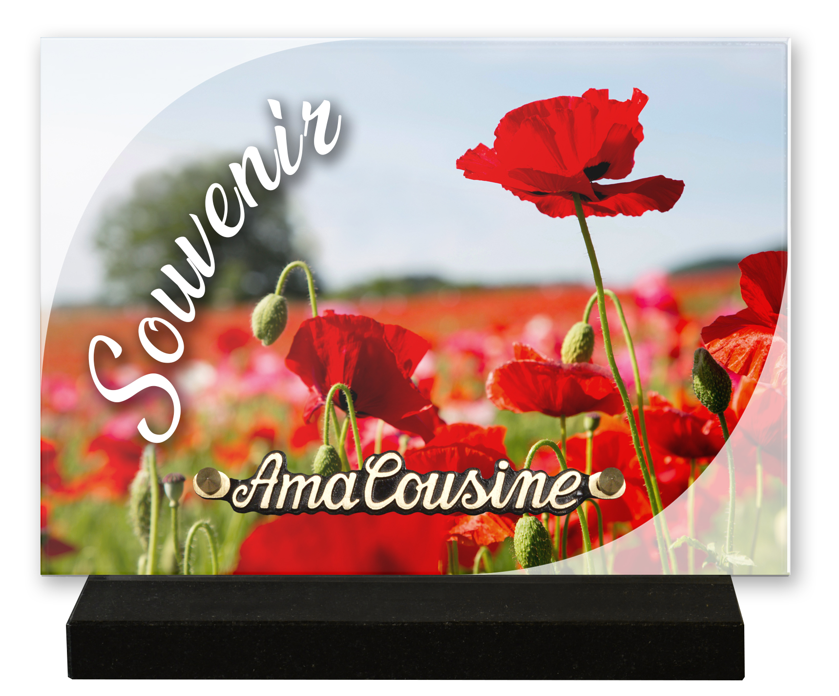 Image de plaque Plaque altu 18x25 cm - Gravure coquelicot