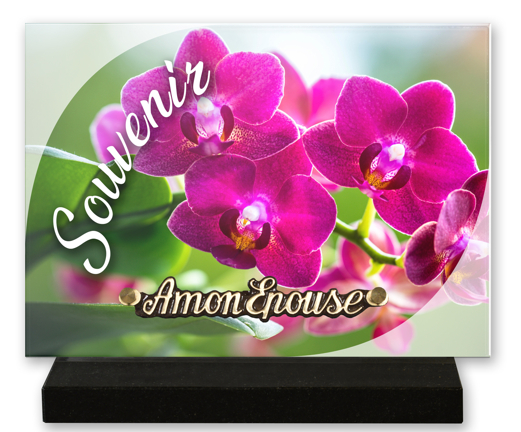 Image de plaque Plaque altu 18x25 cm - Gravure orchidée
